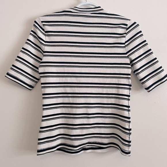 MAEVE - Striped Mock Neck Knit Top - Picture 4 of 8